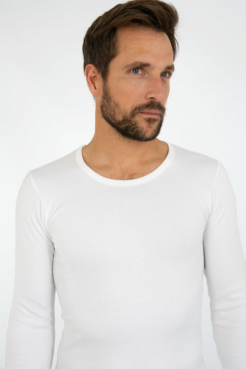 ARMOR-LUX T-shirt manches longues - coton peigné Homme BLANC S