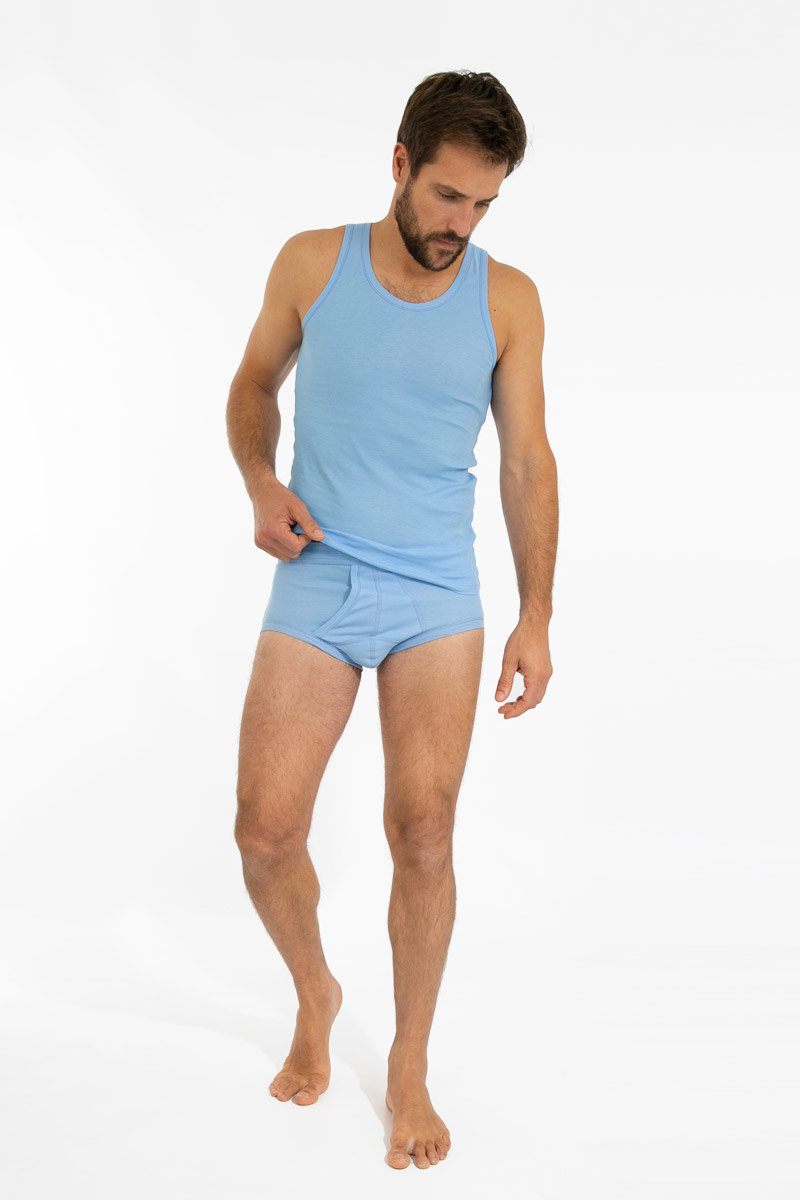ARMOR-LUX Slip ouvert ceinture latex - coton peigné Homme CIEL 3XL