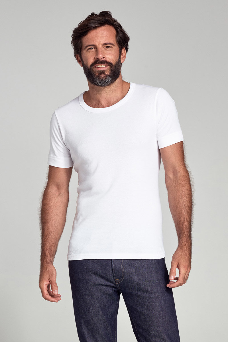 ARMOR-LUX T-shirt col rond - coton peigné Homme BLANC 4XL