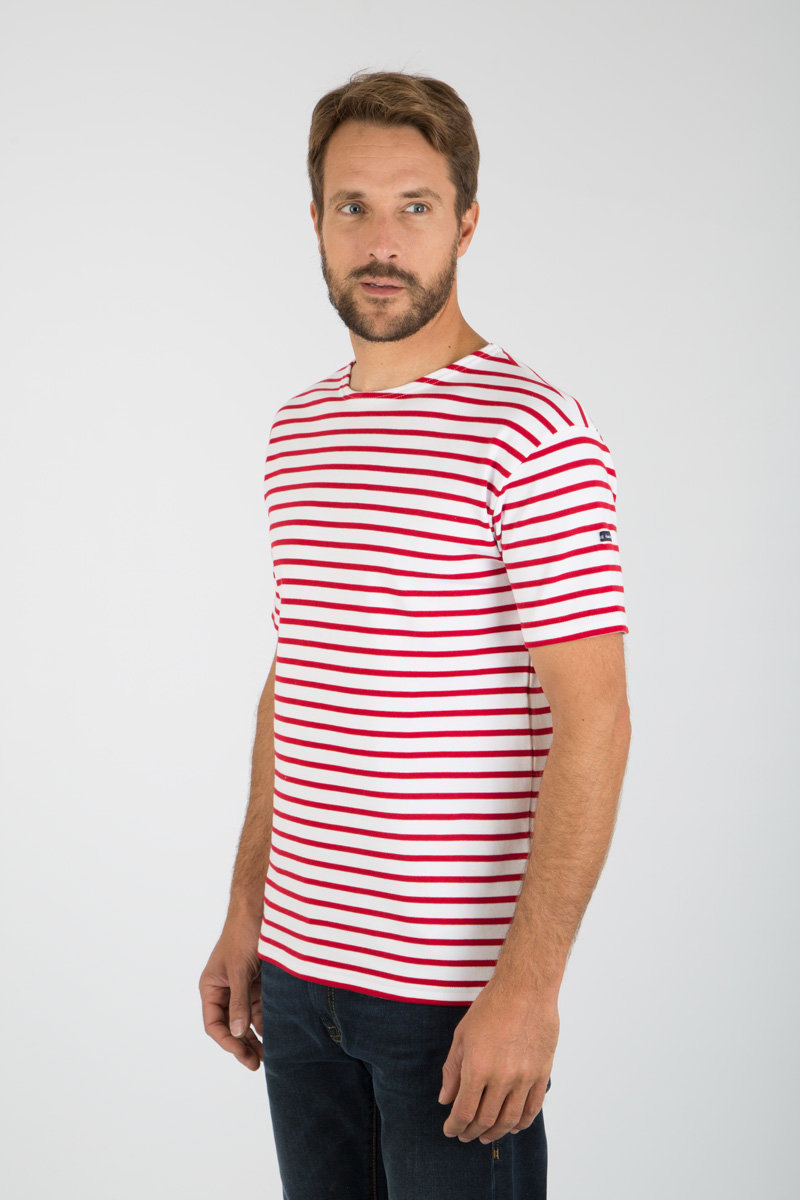 ARMOR-LUX Marinière Doëlan - coton épais Homme BLANC/BRAISE XL