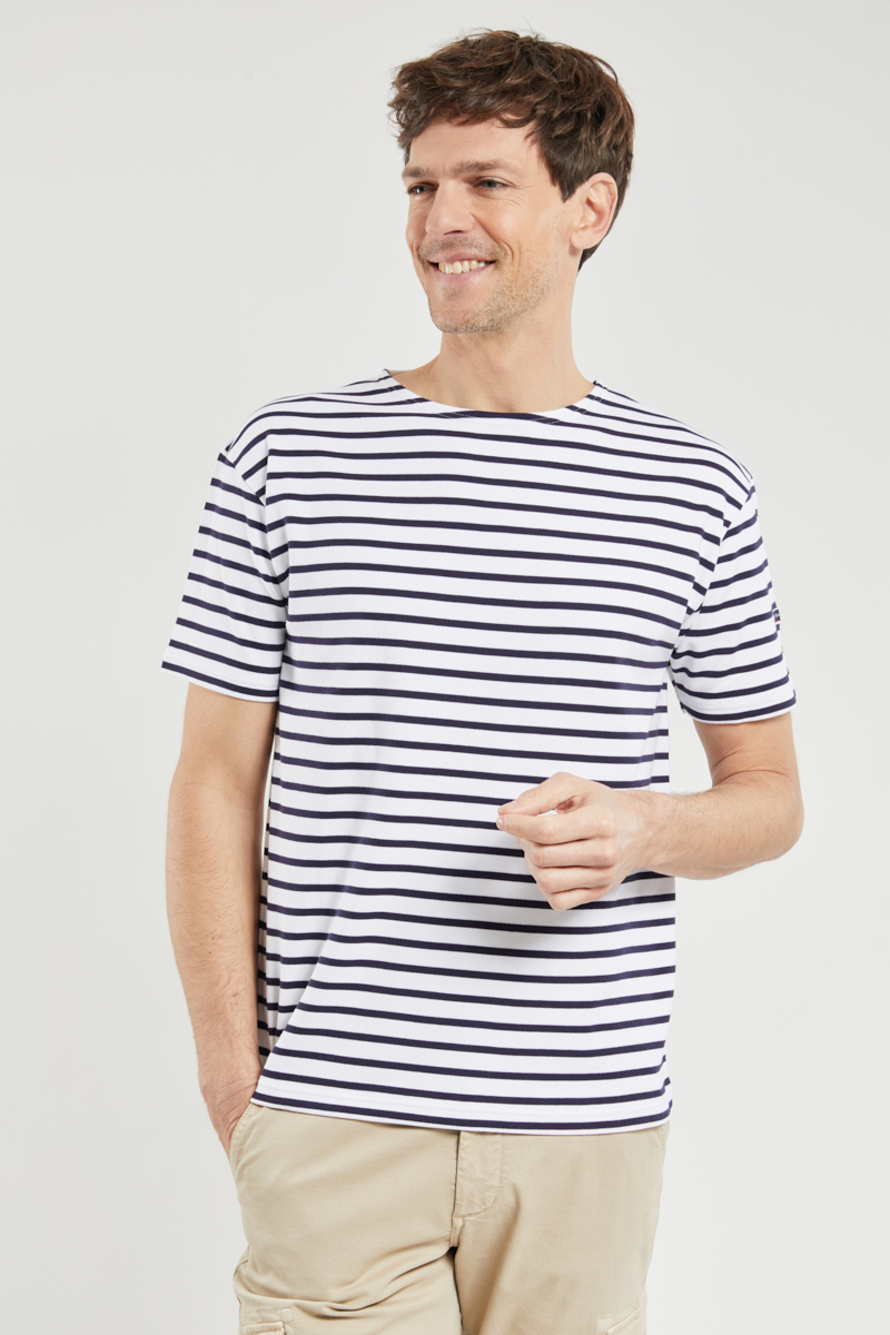 ARMOR-LUX Marinière Doëlan - coton épais Homme Blanc/Navire 2XL