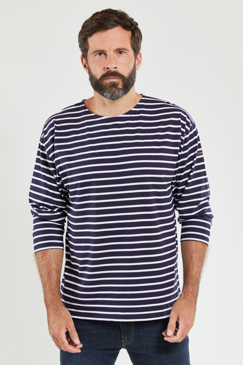 ARMOR-LUX Marinière Beg Meil - coton léger Homme Navire/Blanc 2XL