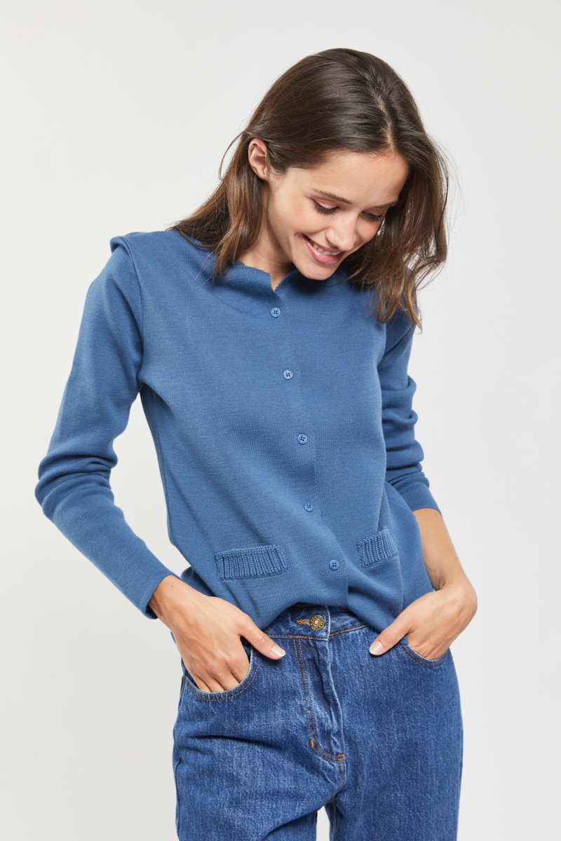 ARMOR-LUX Cardigan Ressac - laine et acrylique Femme Twilight (U917) XS - 36