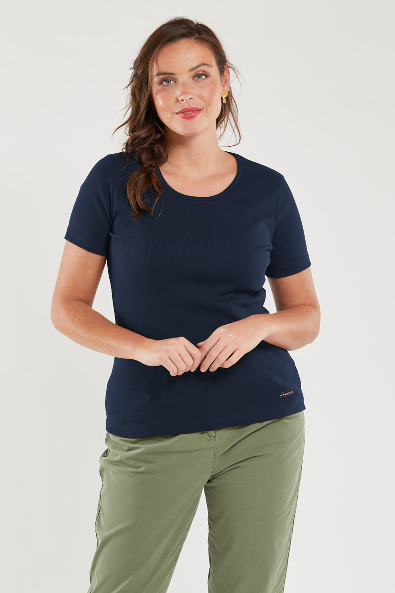 ARMOR-LUX T-shirt Plogoff - coton Femme Rich Navy 2XL - 46