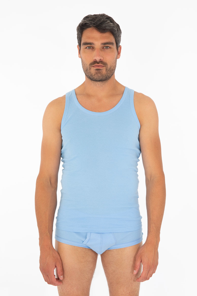 ARMOR-LUX Débardeur uni - coton léger Homme CIEL L