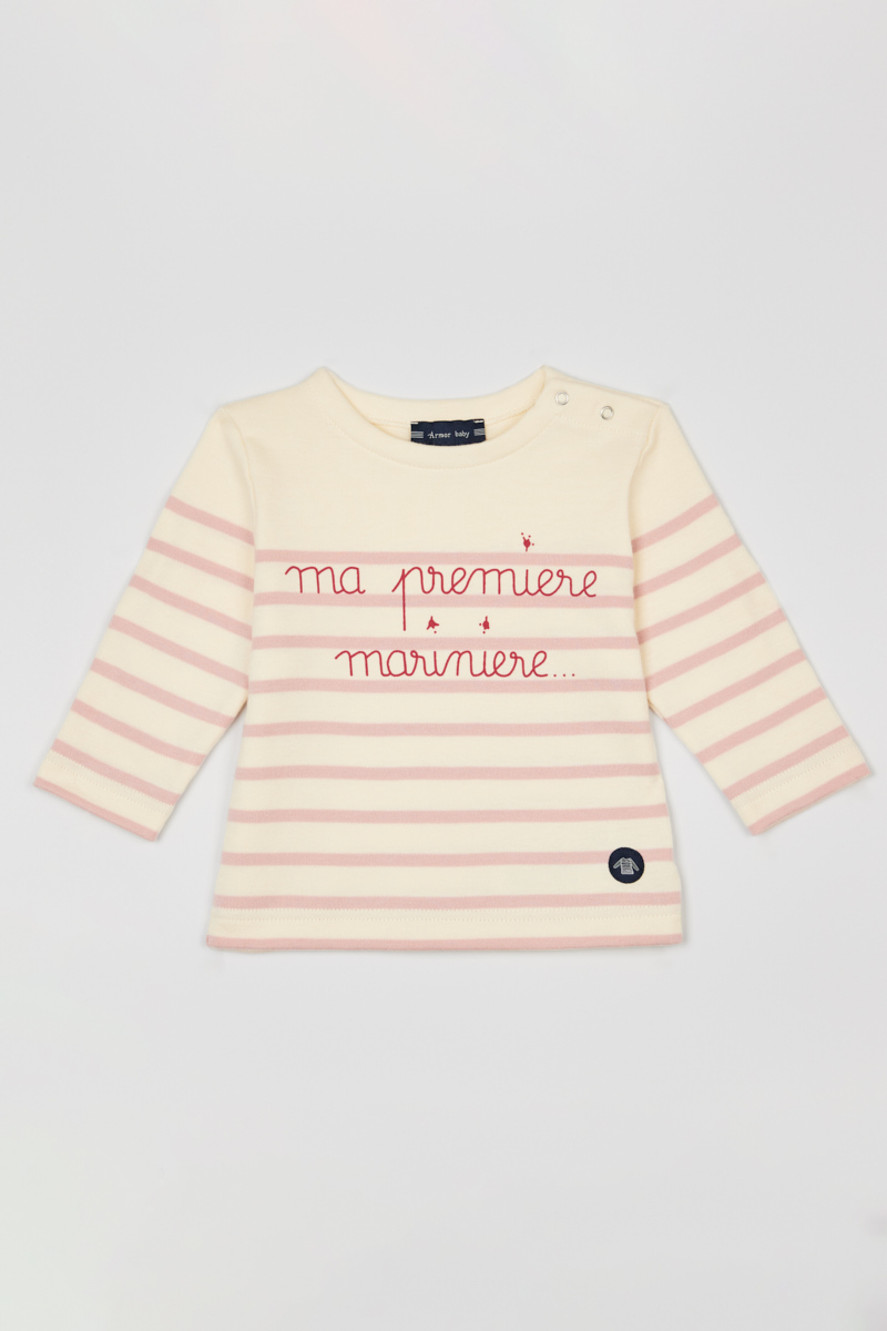 ARMOR-LUX Marinière Baby " Ma 1ère marinière" - coton épais Enfant Nature/Craie 3 ANS