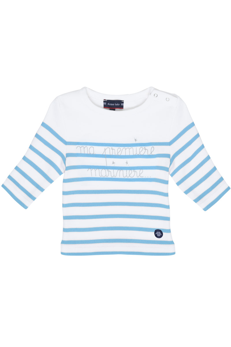ARMOR-LUX Marinière Baby  Ma 1ère marinière - coton épais Enfant Blanc/Blue V290 3 MOIS