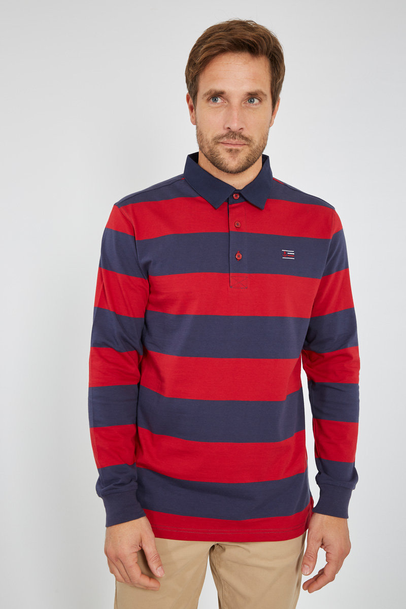 ARMOR-LUX Polo Rugby - coton Homme MARINE/ROUGE S