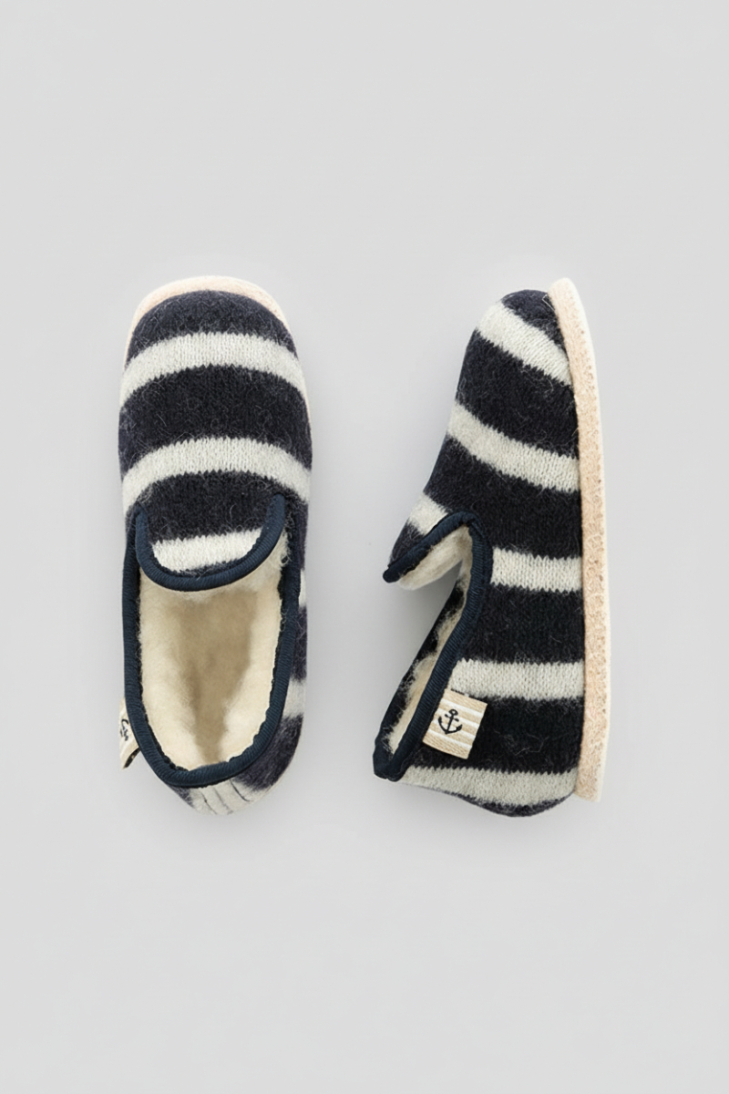 Chaussons+rayes+du+24+au+32+-+laine