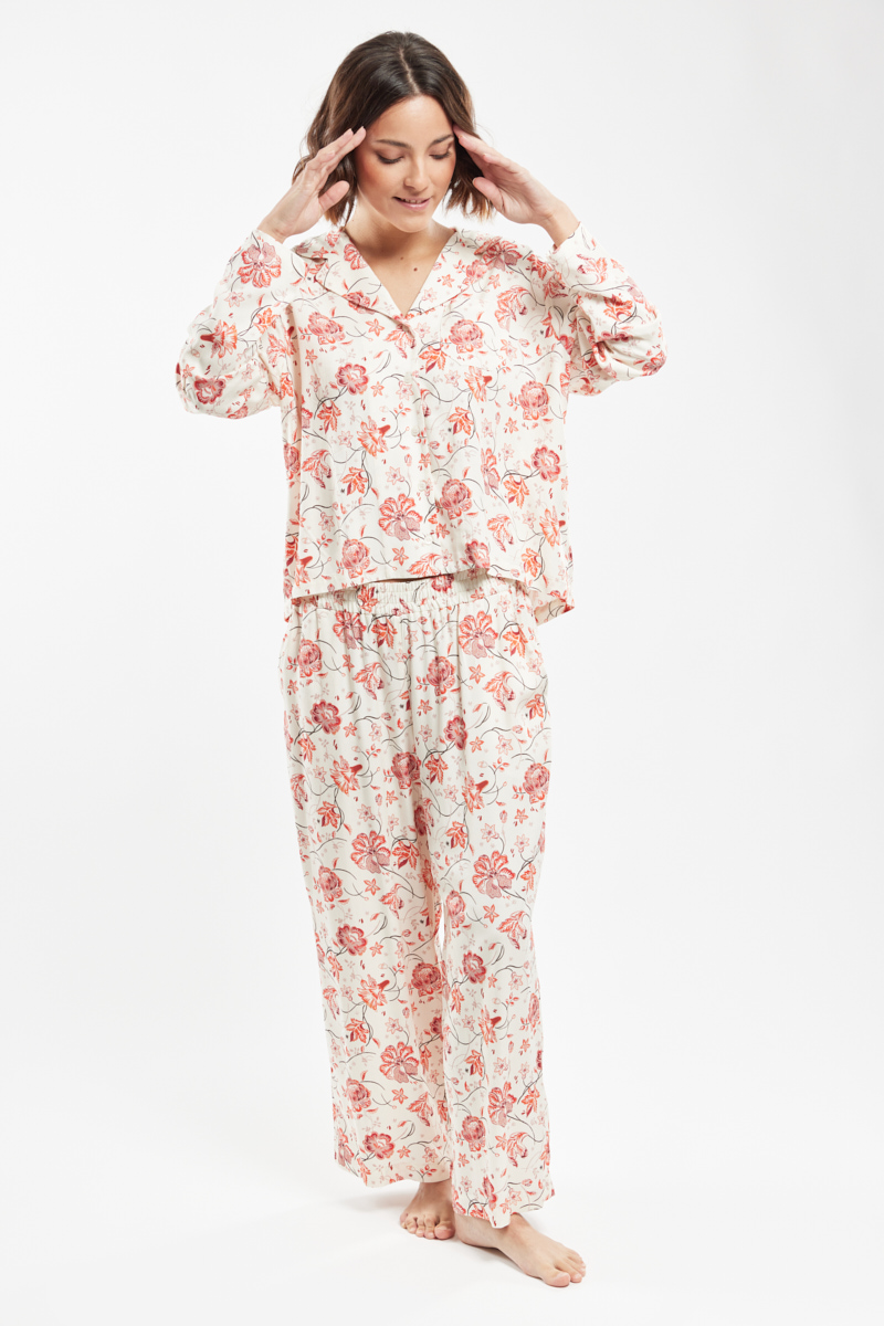 armor-lux pyjama imprimé floral femme imprimé fleurs indiennes l - 42