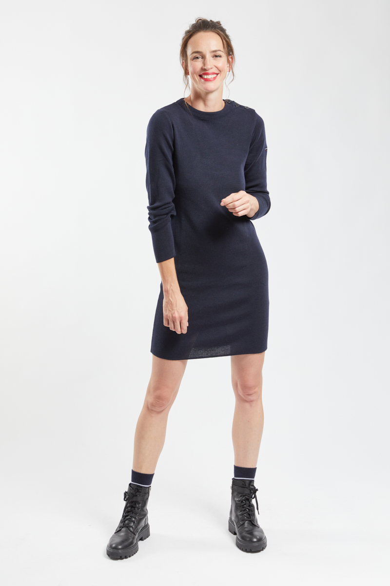 ARMOR-LUX Robe Bénodet - laine mérinos Femme Rich Navy S - 38