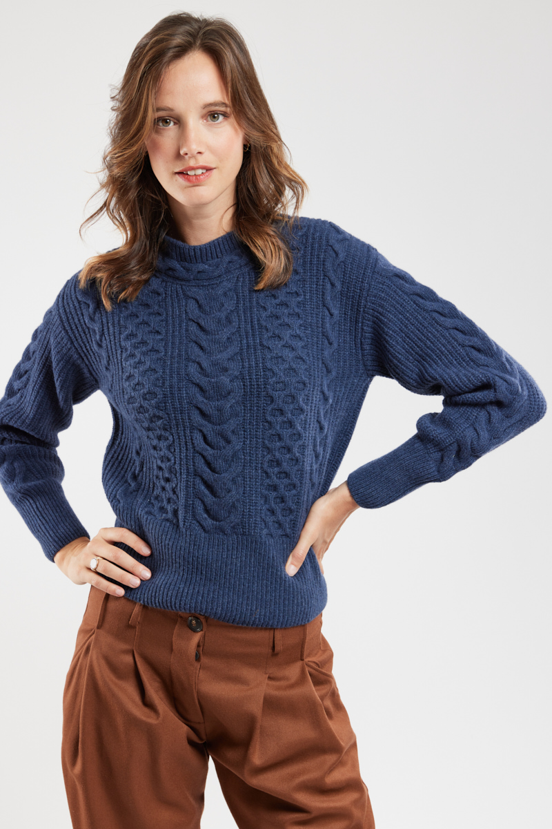 ARMOR-LUX Le pull irlandais Armor-lux X Nolwenn Faligot Femme Bleu Cargo 2XL - 46