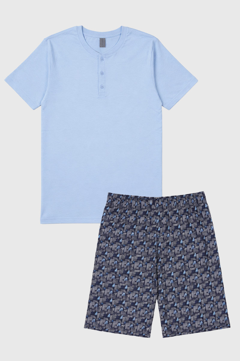 Pyjama short imprimé - coton léger