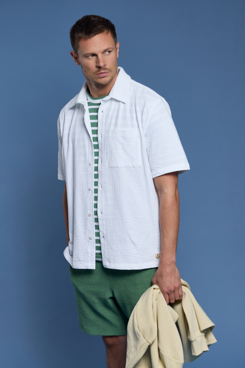 Chemise manches courtes - maille gaufrée