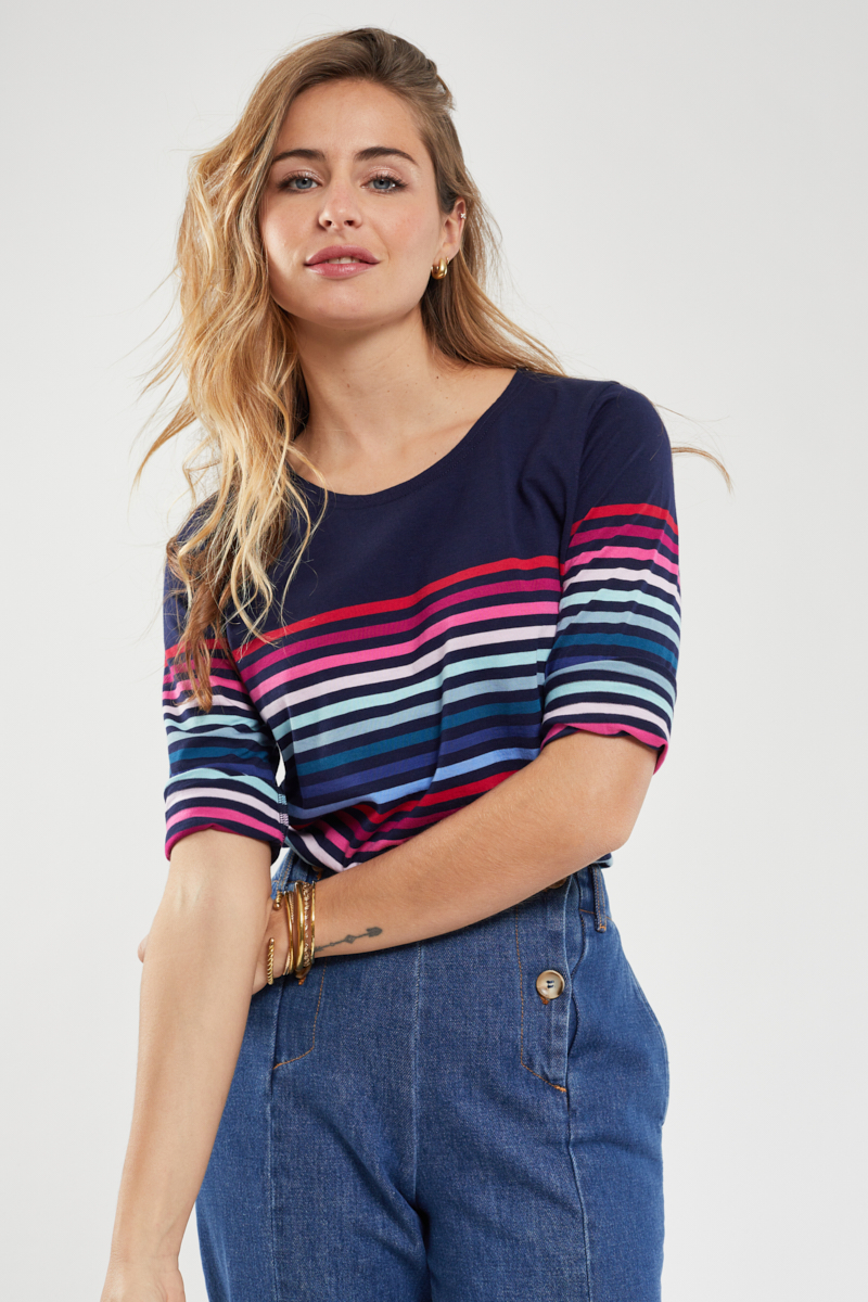 ARMOR-LUX Marinière 10 couleurs - coton léger Femme Multicol Kerloch XS - 36