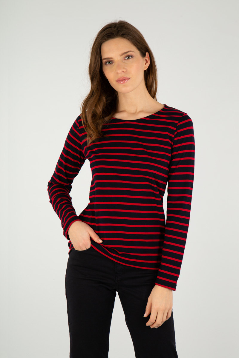 ARMOR-LUX Marinière Plozevet - coton léger Femme Rich navy/braise XS - 36