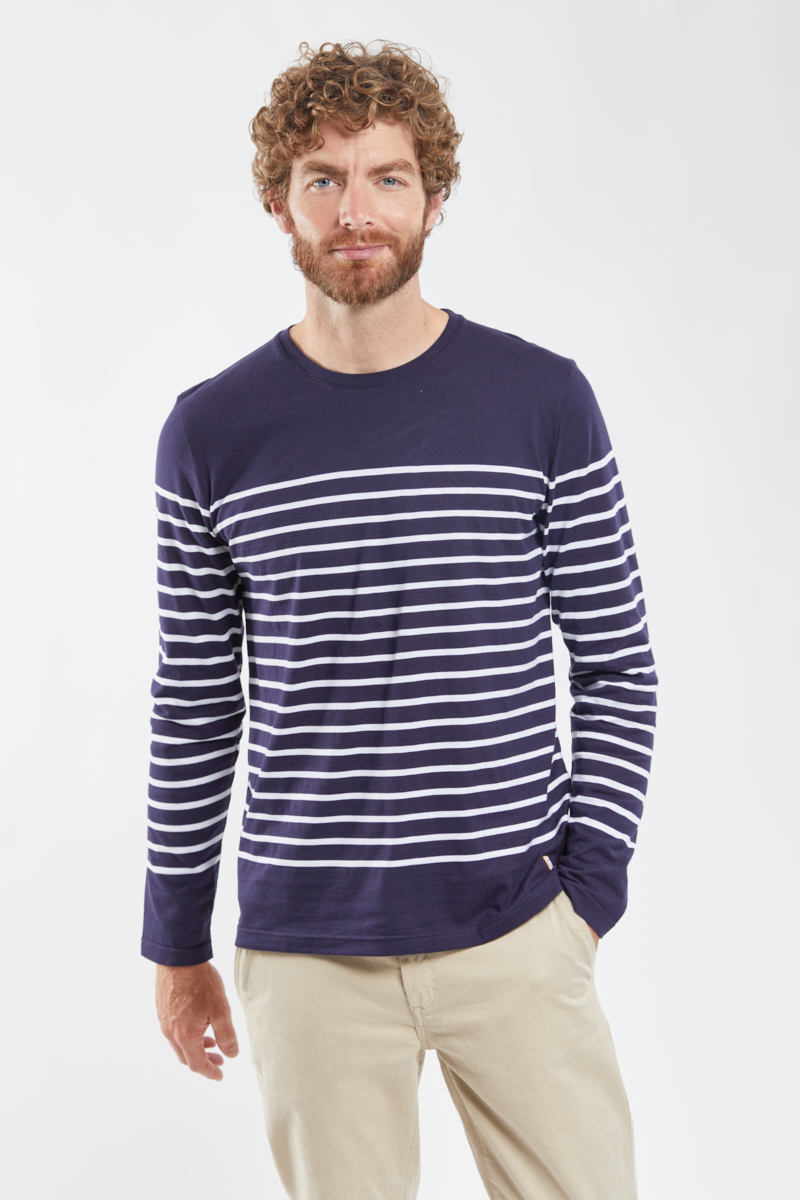 ARMOR-LUX Marinière Port-Louis - coton léger Homme Navire/Blanc XS