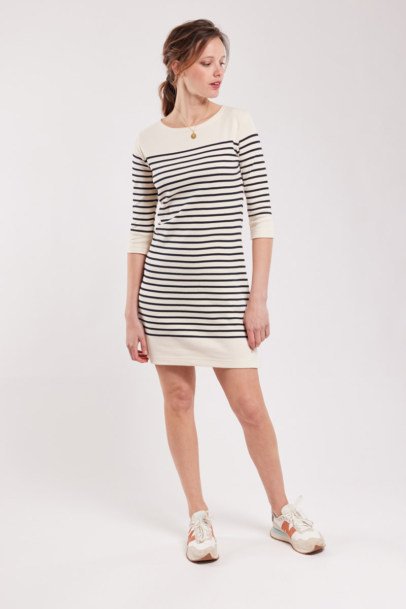 ARMOR-LUX Robe Ile-Tudy - coton épais Femme Nature/Rich navy XS - 36