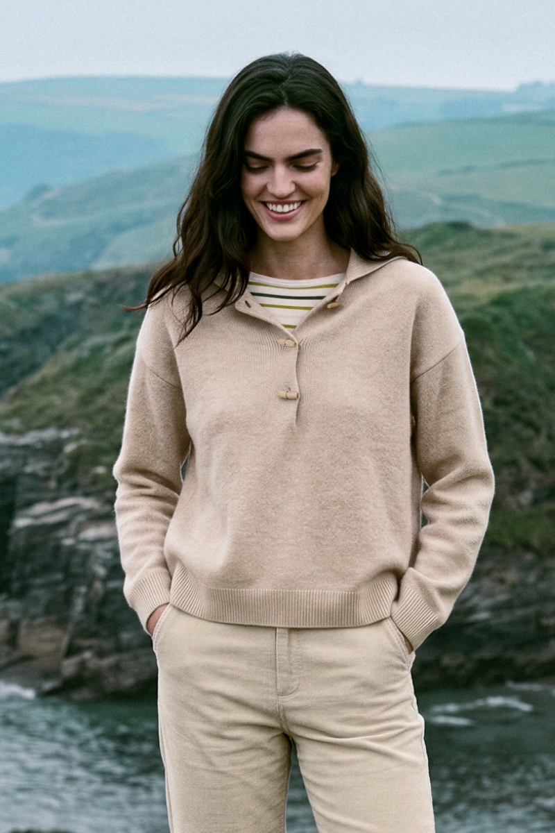 Pull col vareuse - laine