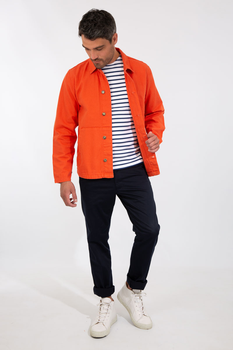 ARMOR-LUX Veste pêcheur Héritage - coton Homme Orange Henné XS