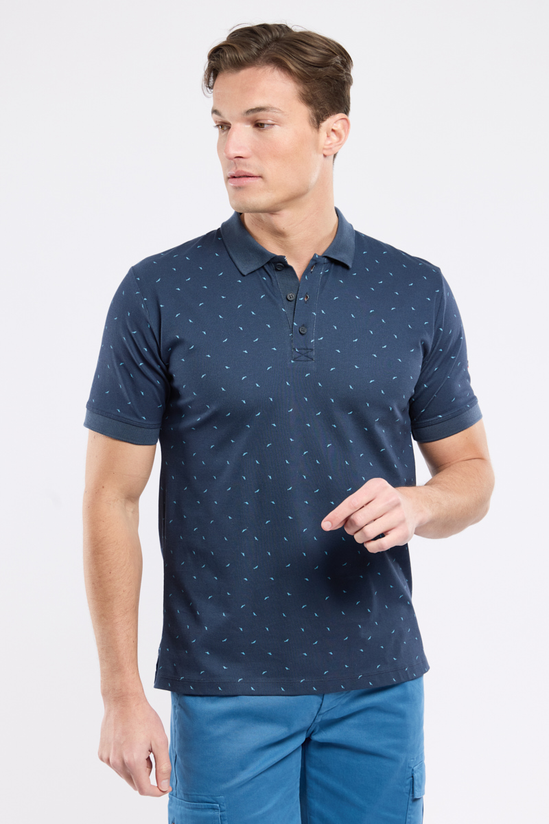 Polo micro-motifs - coton piqué