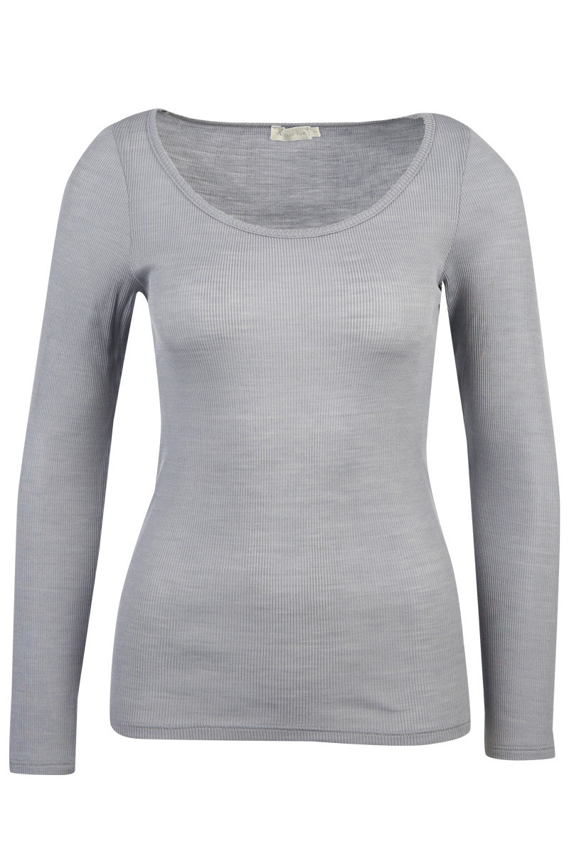 ARMOR-LUX T-shirt manches longues - laine et soie Femme GRIS PERLE 2XL - 46