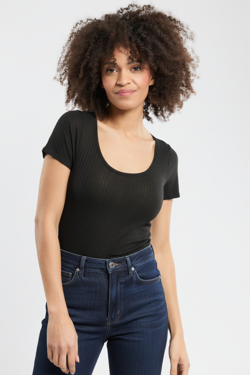 T-shirt+uni+-+Lyocell+et+coton