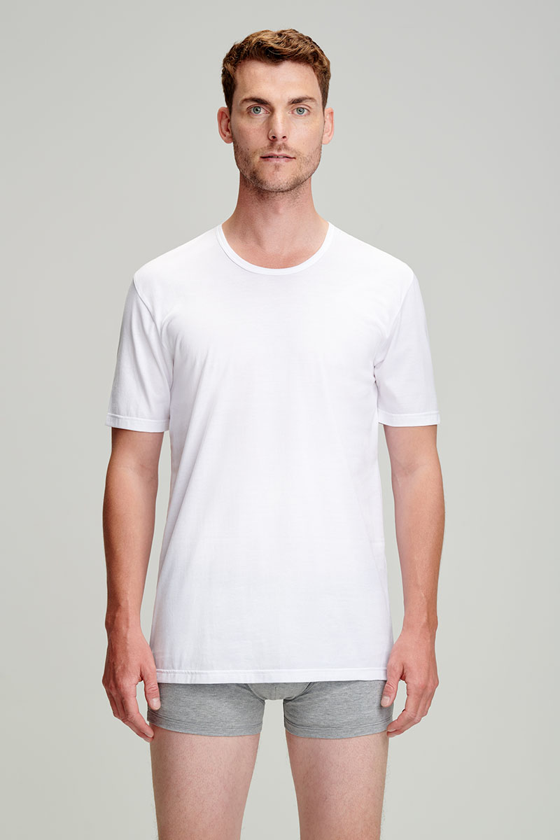 ARMOR-LUX T-shirt col rond - coton léger issu de l?agriculture biologique Homme BLANC L