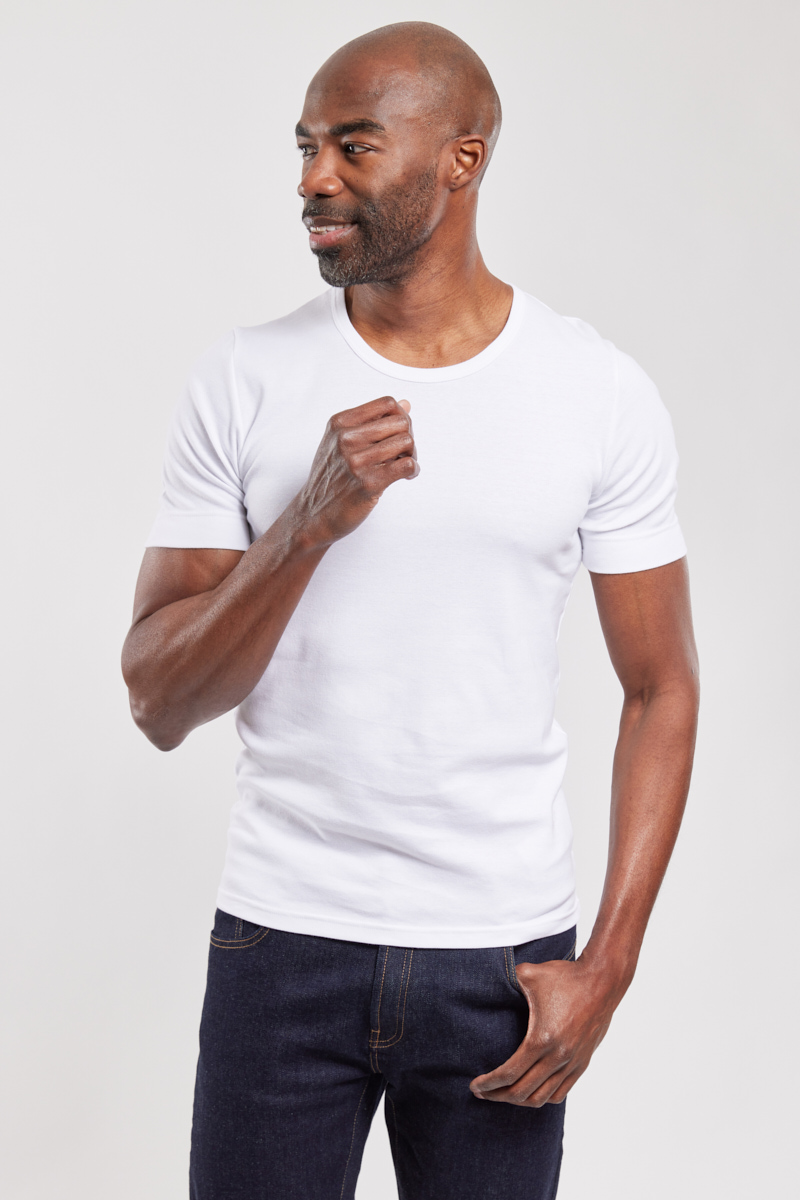 ARMOR-LUX T-shirt col rond - coton épais issu de l?agriculture biologique Homme BLANC S