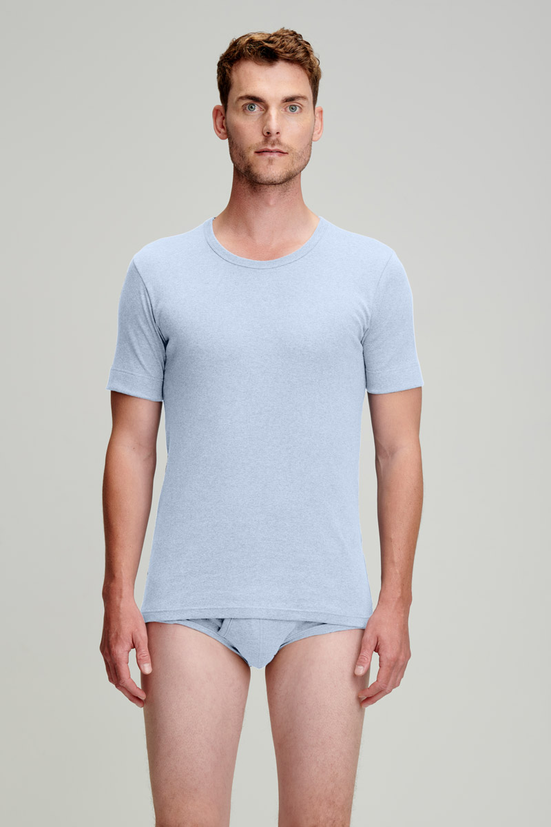 ARMOR-LUX T-shirt col rond - coton épais issu de l?agriculture biologique Homme BLEU CHINE XL