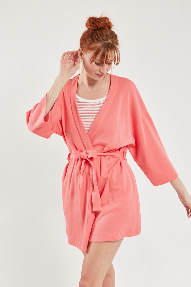 ARMOR-LUX Kimono homewear - coton et lyocel Femme Géranium L - 42