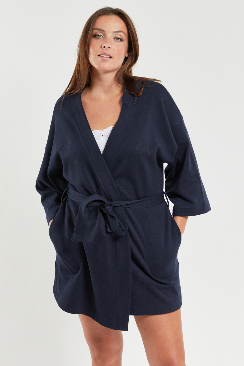 ARMOR-LUX Kimono homewear - coton et lyocel Femme Marine deep M - 40