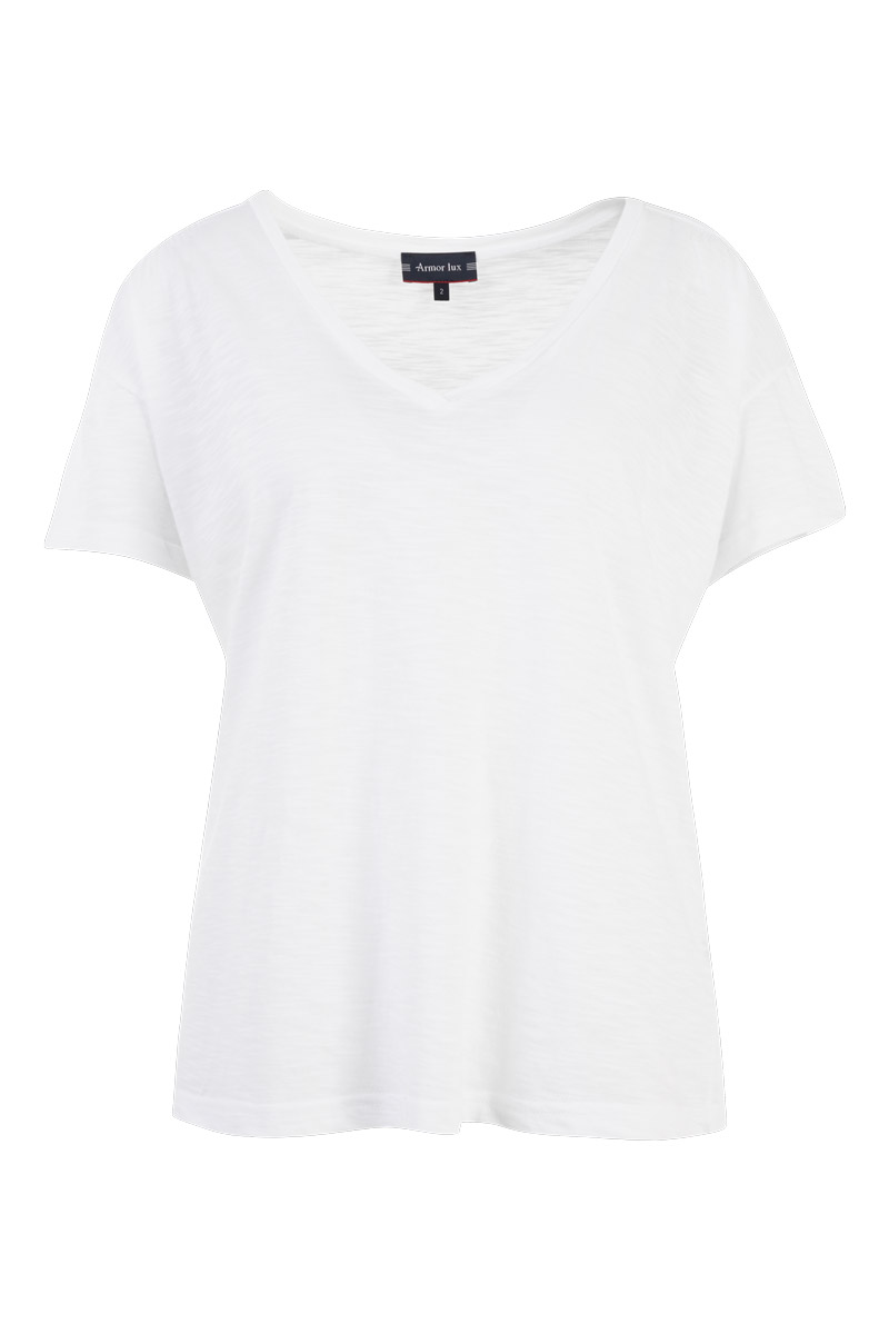 ARMOR-LUX T-shirt uni - coton Femme BLANC 2XL - 46