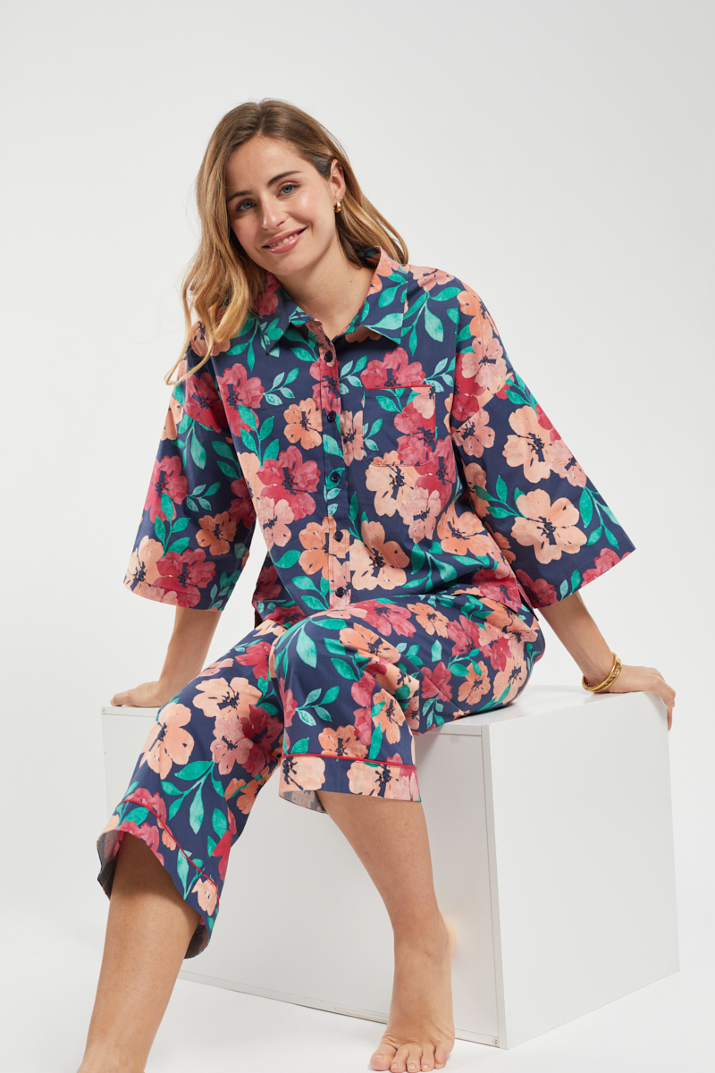ARMOR-LUX Pyjama imprimé fleurs - popeline Femme Imprimé Blossom Midnight B S - 38