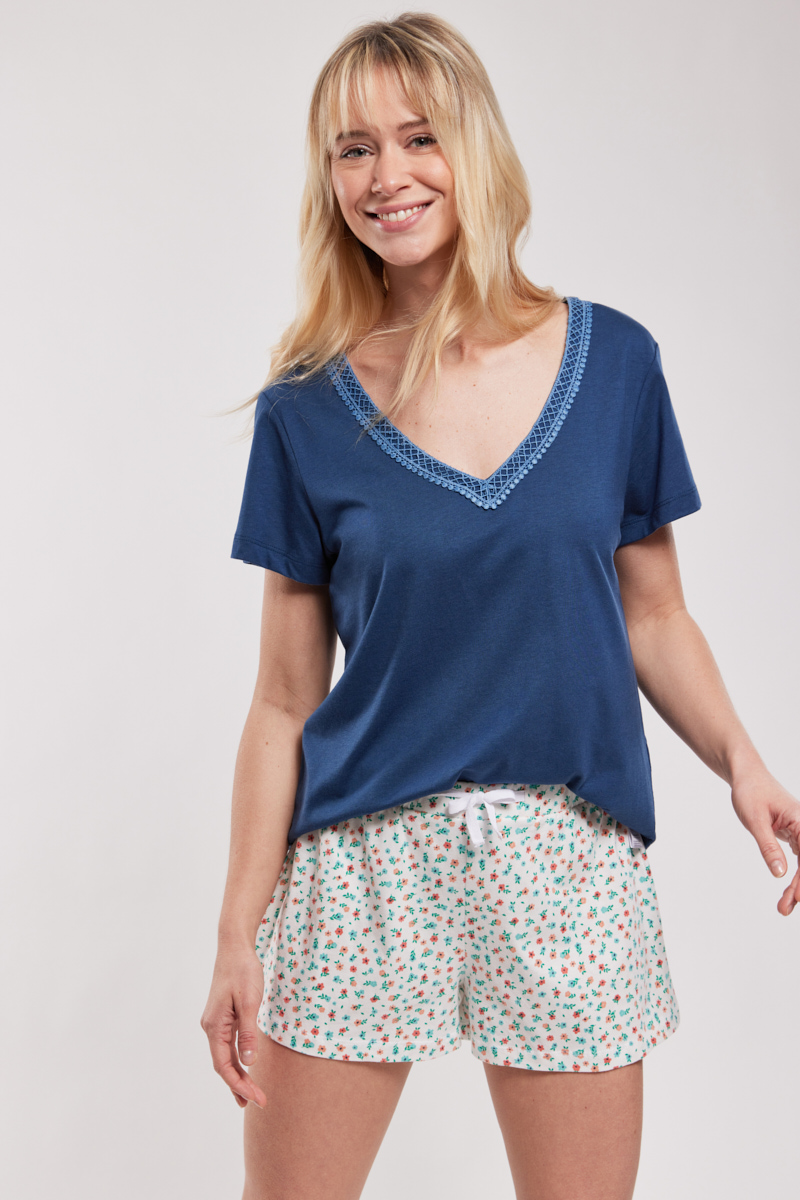 ARMOR-LUX T-shirt homewear - coton et modal Femme Midnight blu S - 38