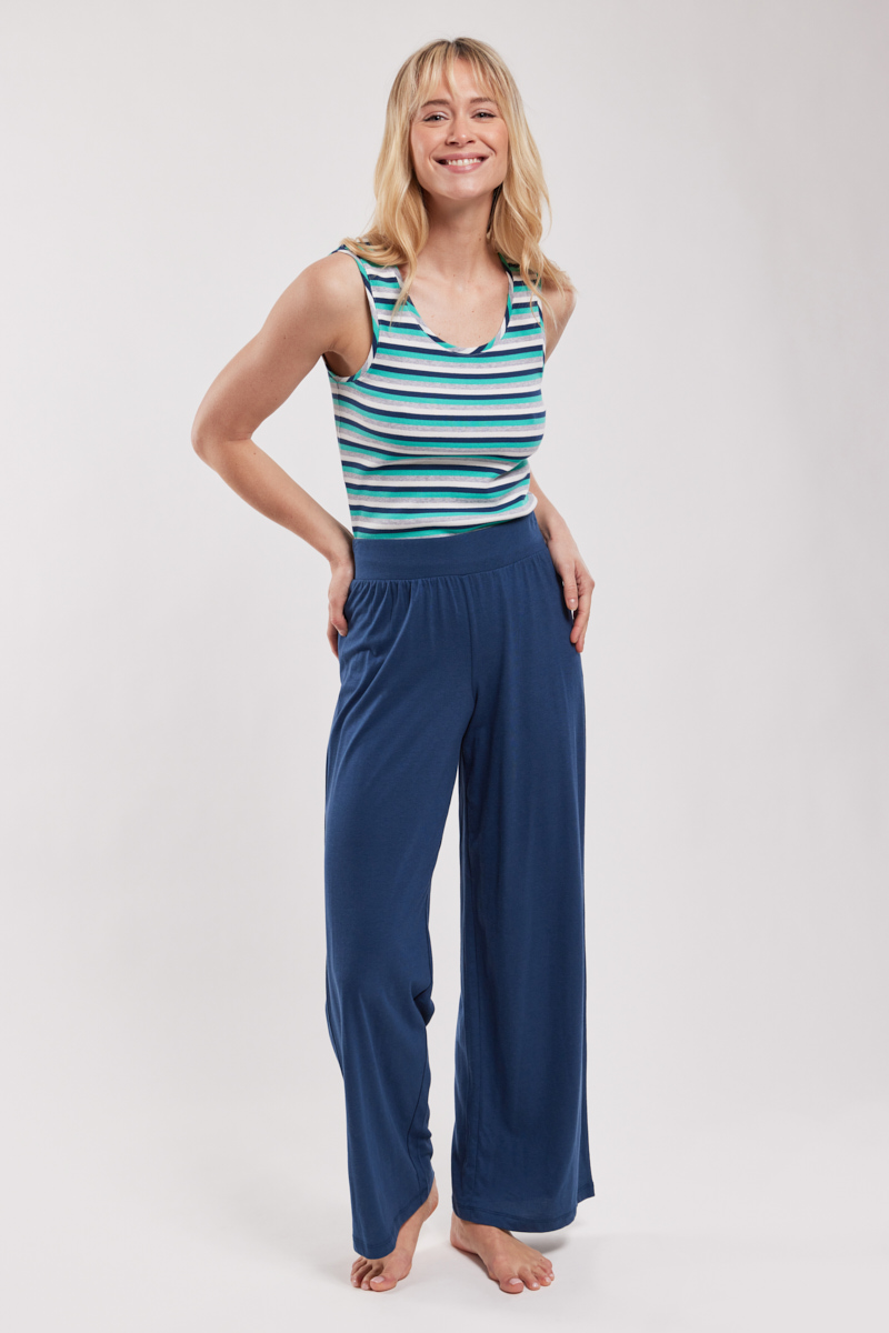 ARMOR-LUX Pantalon large homewear - coton et modal Femme Midnight blu S - 38