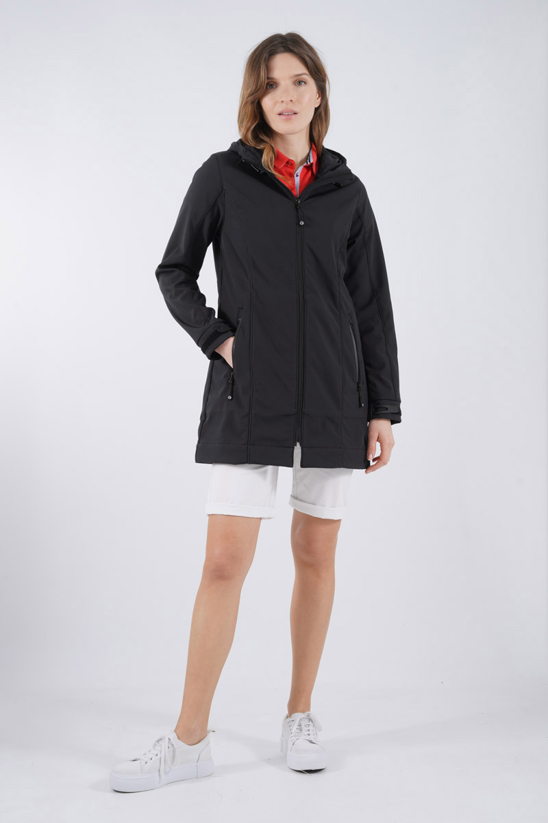 BERMUDES Veste softshell longue SELLY Femme NOIR XS - 36