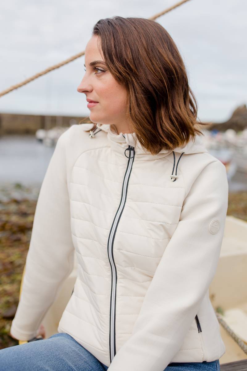 bermudes veste bi-matière mosson - polyester recyclé femme blanc xl - 44