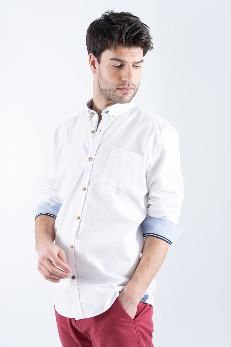 Chemise unie EDGAR - coupe droite