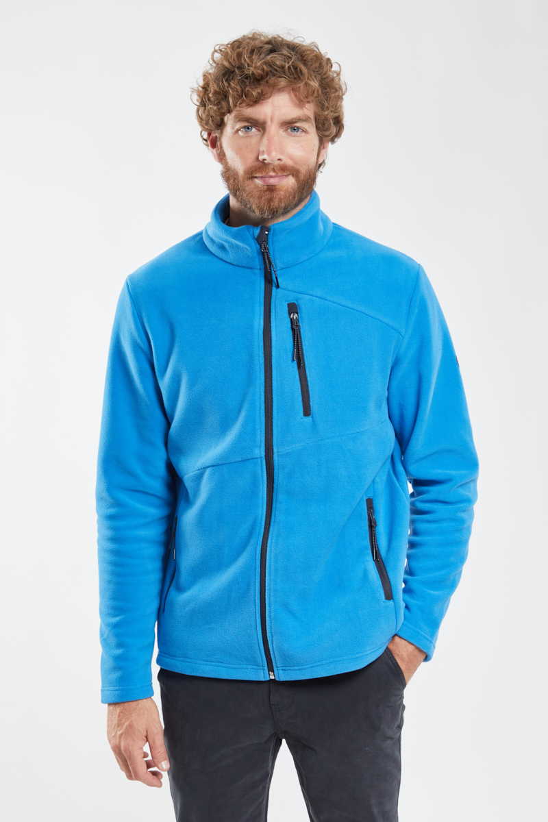 BERMUDES Veste polaire POULLAN Homme BLEU PACIFIQUE S