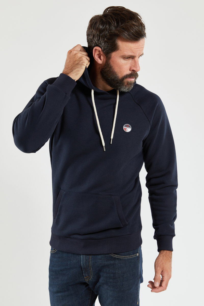 BERMUDES Sweat à capuche TRISTANO - coton issu de l?agriculture biologique Homme NAVY S