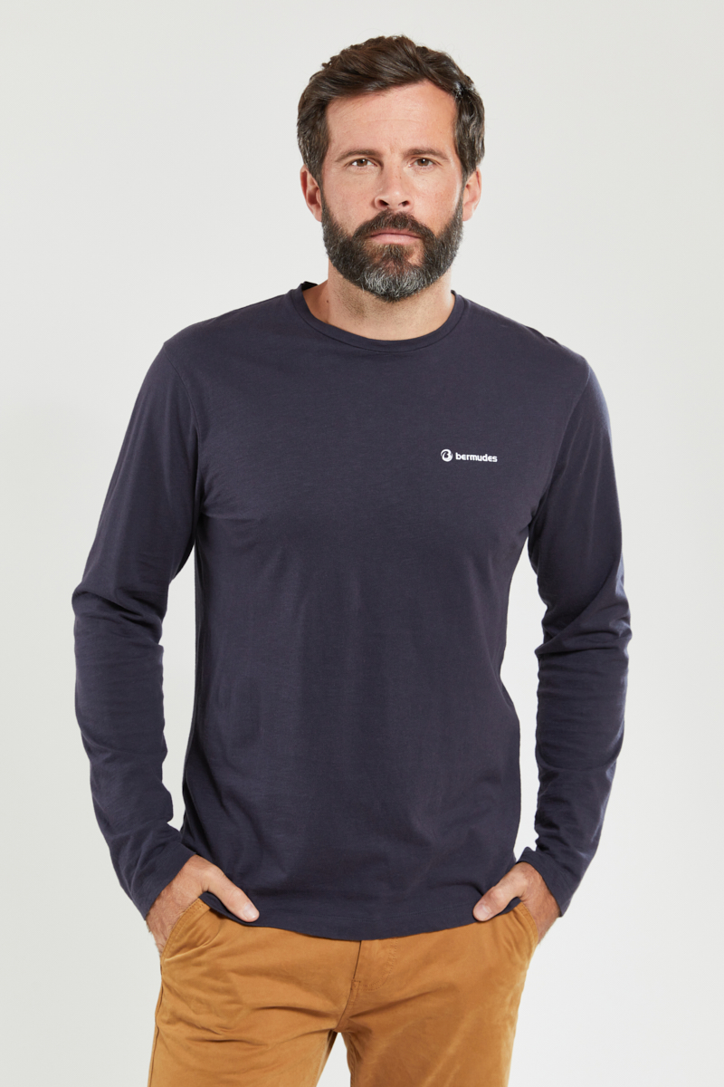 BERMUDES T-shirt sérigraphié VIRGILE - coton biologique Homme NAVY XXXL