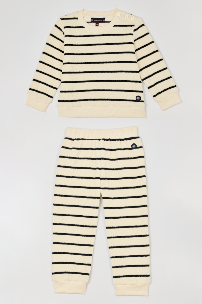 ARMOR-LUX Pyjama rayé Kids - coton bouclette Enfant Nature/Marine deep 12 ANS product