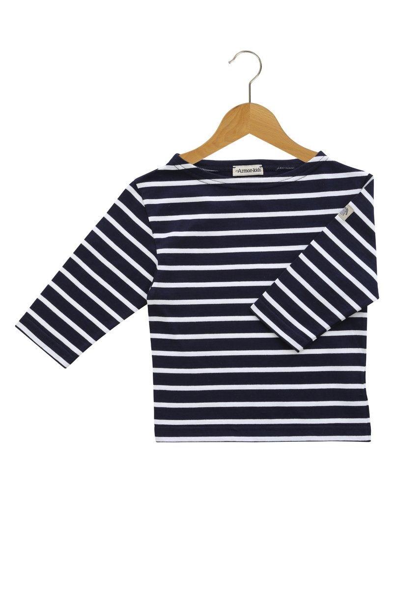 ARMOR-LUX Marinière Beg Meil Kids - coton léger Enfant NAVIRE/BLANC 14 ANS