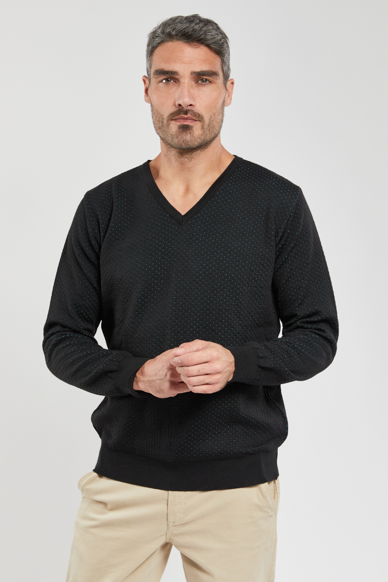 berac pull col v bérac homme 250 noir/atoll 3xl