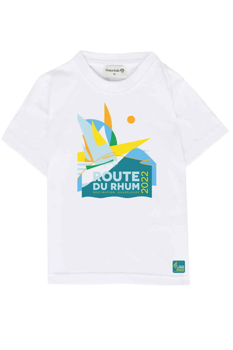 ARMOR-LUX T-shirt avec affiche Route du Rhum 2022 - Coton léger Enfant Blanc-Affiche RDR22 4 ANS